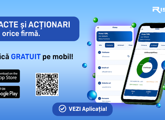 riscoapp RisCo lansează aplicația mobilă gratuită pentru acces rapid la informații financiare și juridice despre firmele din România