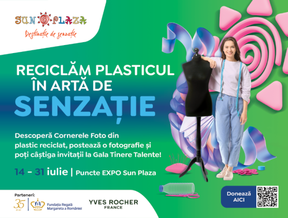 sunplaza-plastic-arta Transformă plasticul în artă! Sun Plaza dă startul campaniei „Iulie fără plastic” cu o expoziție vestimentară din materiale reciclate