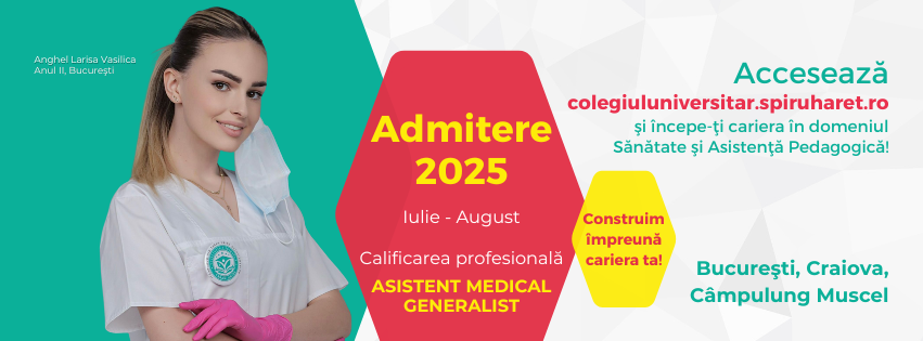 FB-COVER- Colegiul Universitar Spiru Haret organizează admitere pentru anul şcolar 2025-2026 până la finalul lunii august