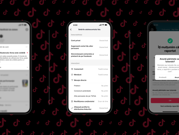 TikTok lansează noi instrumente de siguranță pentru creatori, familii și comunitatea de pe platformă