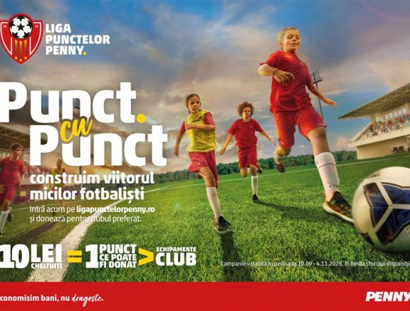 Peste 730.000 de euro în echipamente sportive pentru copiii din fotbalul românesc, prin Liga Punctelor PENNY 2025