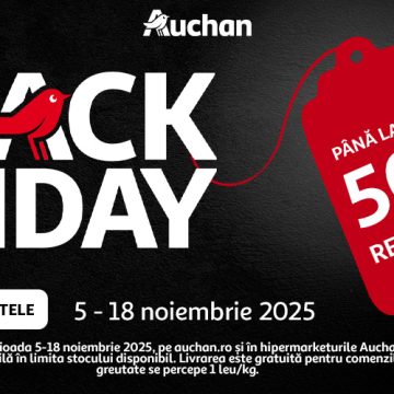 Auchan dă startul Black Friday 2025: peste 1.500 de produse cu reduceri de până la 50% în magazine și pe auchan.ro