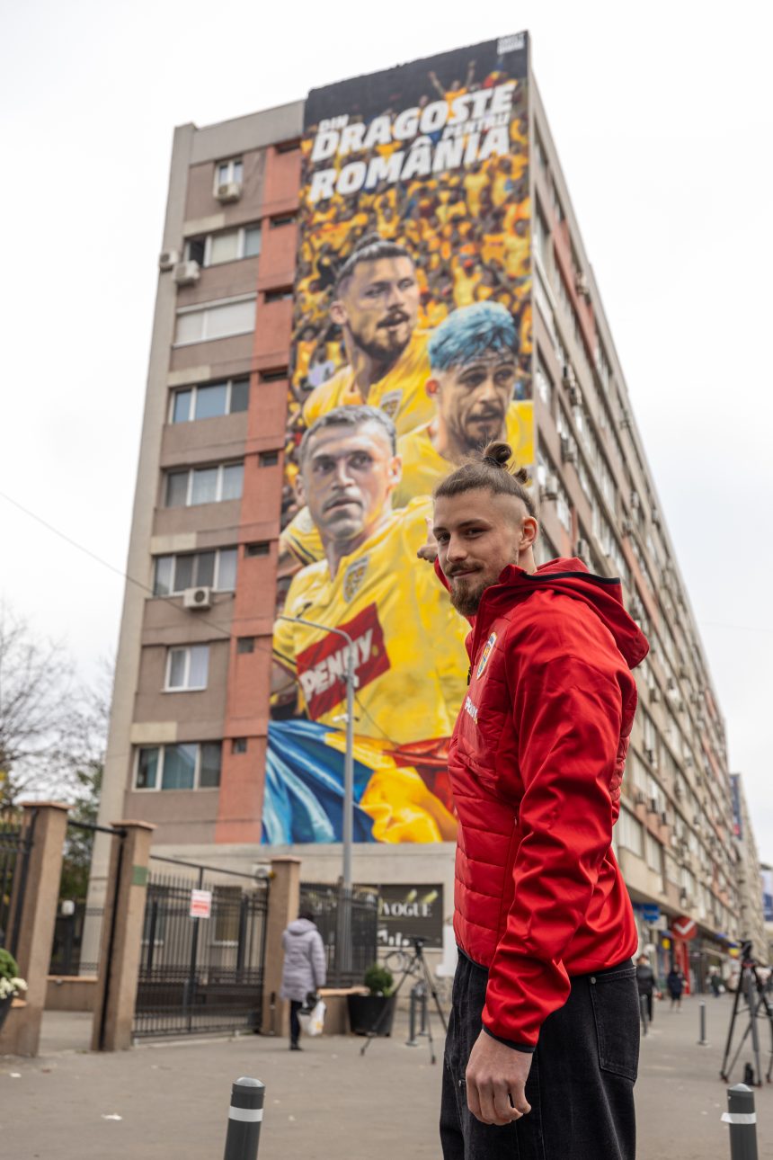 PENNY și Federația Română de Fotbal aduc culoare lângă Arena Națională: primul mural dedicat echipei naționale de fotbal a României