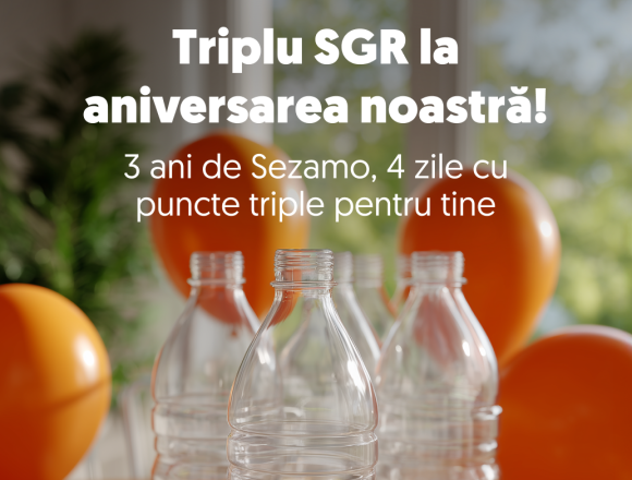 Sezamo aniversează 3 ani și sărbătorește cu triplu SGR și reduceri de până la 70%