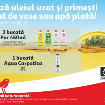 Tot mai mult ulei alimentar uzat ajunge la reciclare: Auchan depășește pragul de 1,7 milioane de litri colectați, la 7 ani de la lansarea programului de colectare