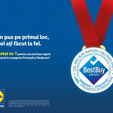 Lidl, votat de clienți numărul 1 în România pentru cel mai bun raport calitate–preț la categoria Promoții și Reduceri