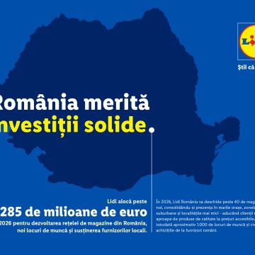 Lidl anunță un plan de expansiune a rețelei bugetat la peste 285 milioane de euro pentru 2026, cu 56% mai mare față de anul precedent