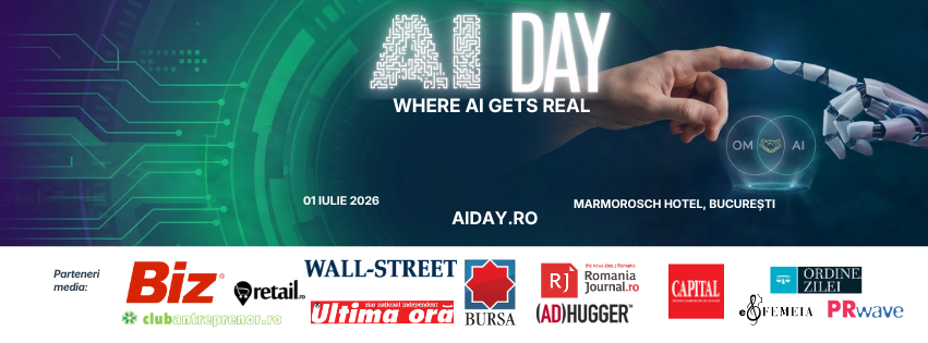 1 AI DAY: Primul eveniment din România dedicat exclusiv implementării concrete, legale și strategice a Inteligenței Artificiale în organizații