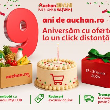 Auchan.ro sărbătorește 9 ani de cumpărături online: 10 milioane de produse livrate către clienți doar anul trecut