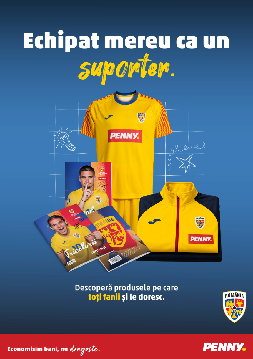 KV_articole PENNY x FRF PENNY și FRF aduc spiritul Echipei Naționale mai aproape de fani prin rechizitele „Tricolorii” și echipamentele sportive de suporter