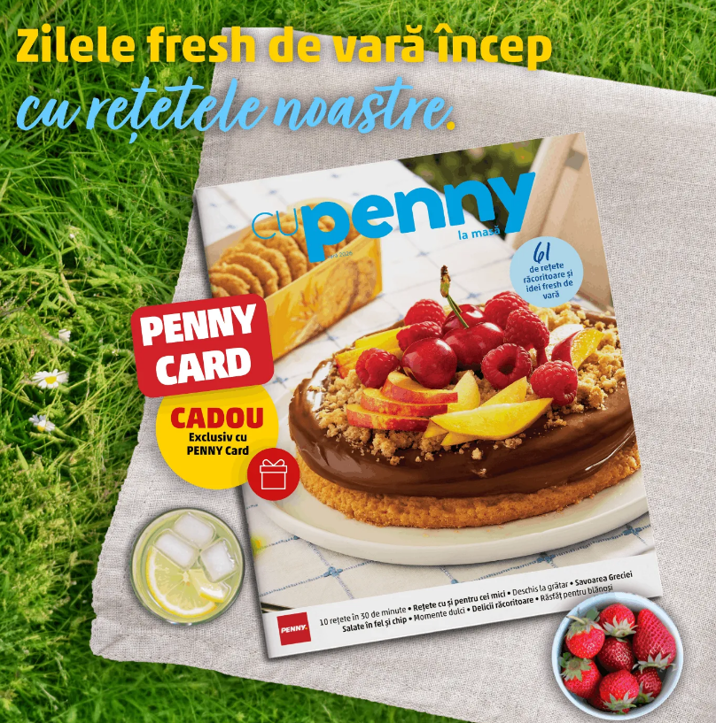 Revista cu PENNY la masa PENNY lansează ediția de vară a revistei „Cu PENNY la masă”, cu 61 de rețete și idei răcoritoare pentru sezonul cald