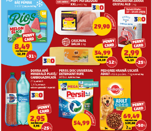 PENNY România: săptămâna ofertelor XXL, produse TripluRO și prospețime de sezon în perioada 15 – 21 iulie 2026